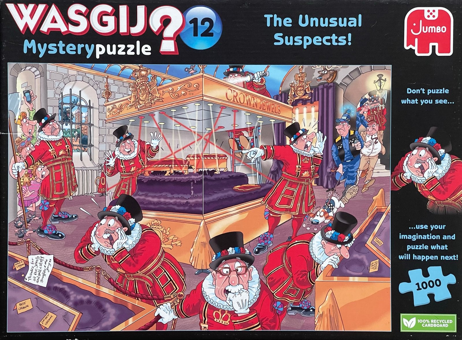 Wasgij Mystery 12: The Unusual Suspects 1000 stukjes, Ophalen of Verzenden, 500 t/m 1500 stukjes, Zo goed als nieuw, Legpuzzel
