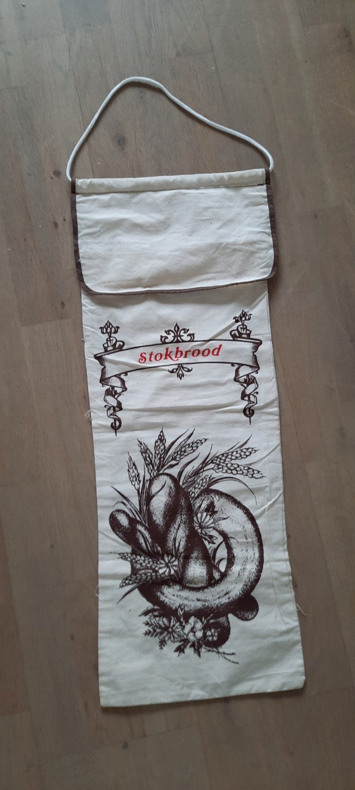 Stokbrood broodzak opbergzak katoen met koord, Ophalen of Verzenden