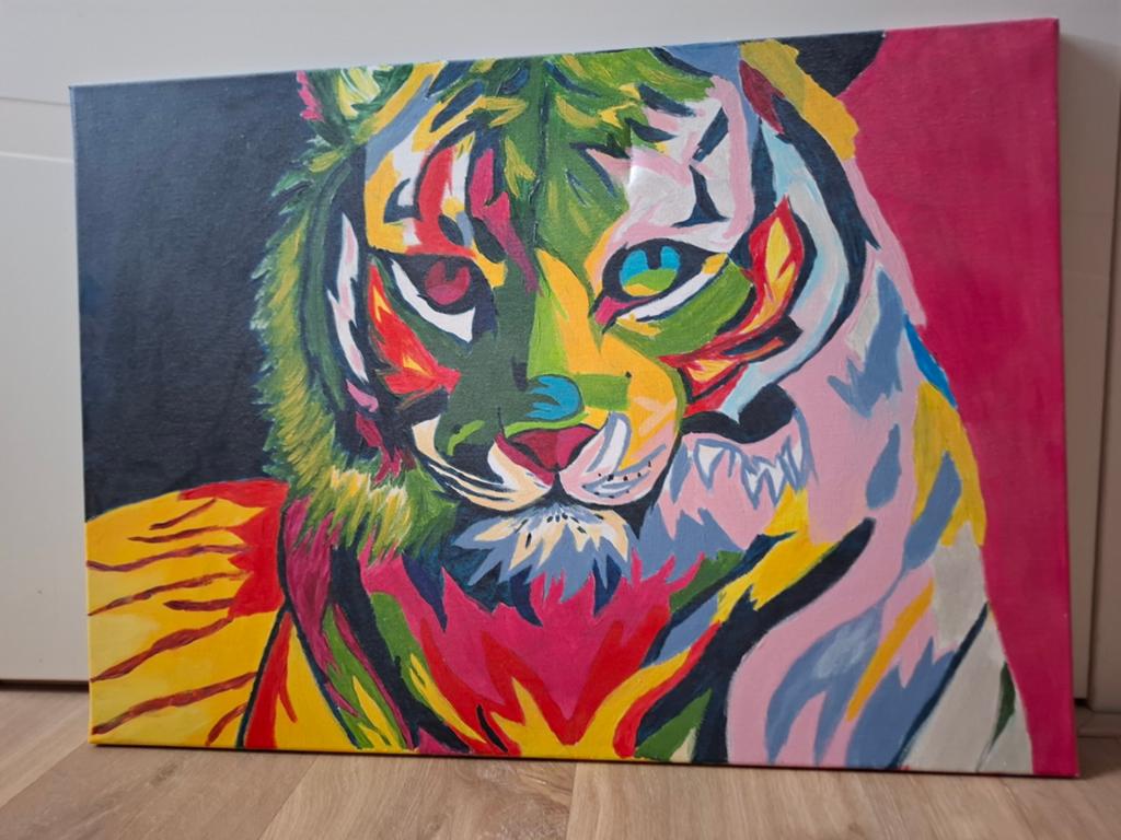 Acryl schilderij tijger 70cmx50cm, Ophalen