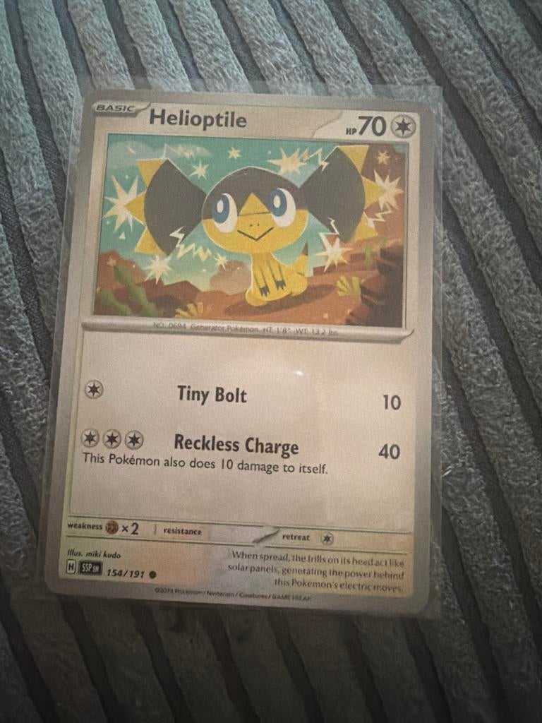 Helioptile Pokémon Kaart - SSPIN 154/191, Ophalen of Verzenden, Zo goed als nieuw, Losse kaart