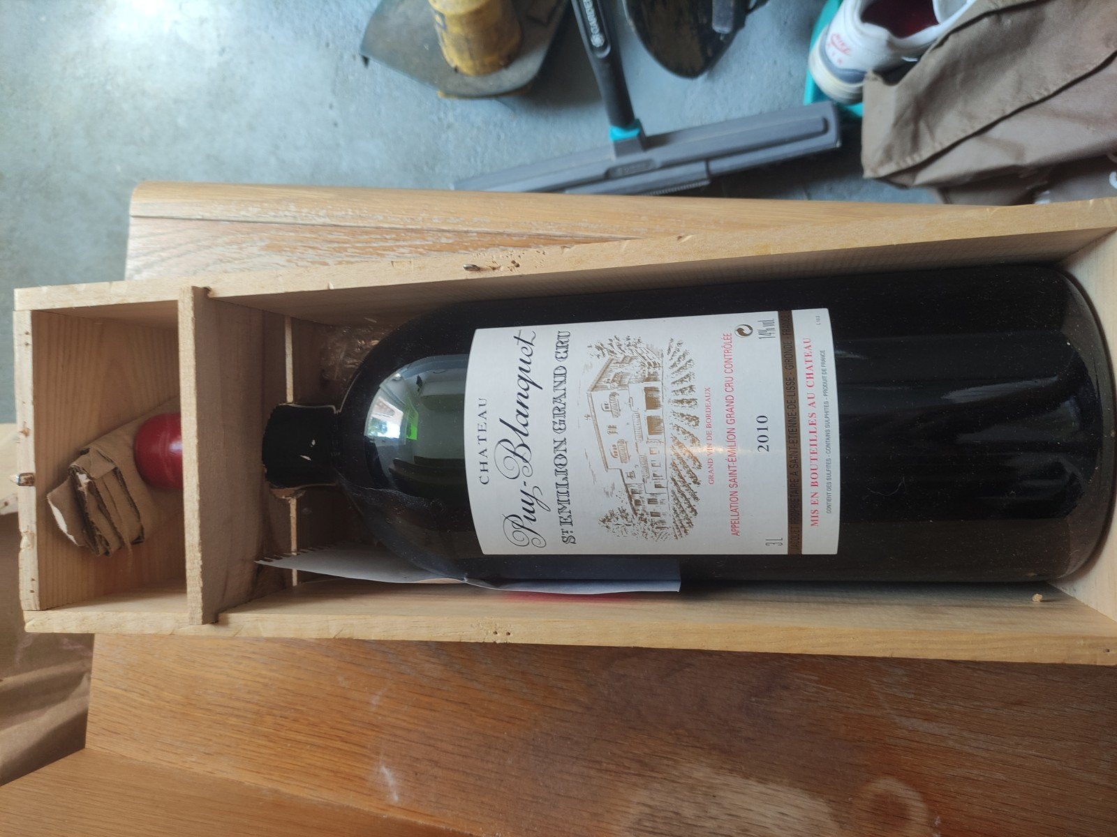 Dubbele magnum Château Puy-Blanquet Saint-Émilion Grand Cru, Ophalen of Verzenden, Zo goed als nieuw, Frankrijk, Rode wijn
