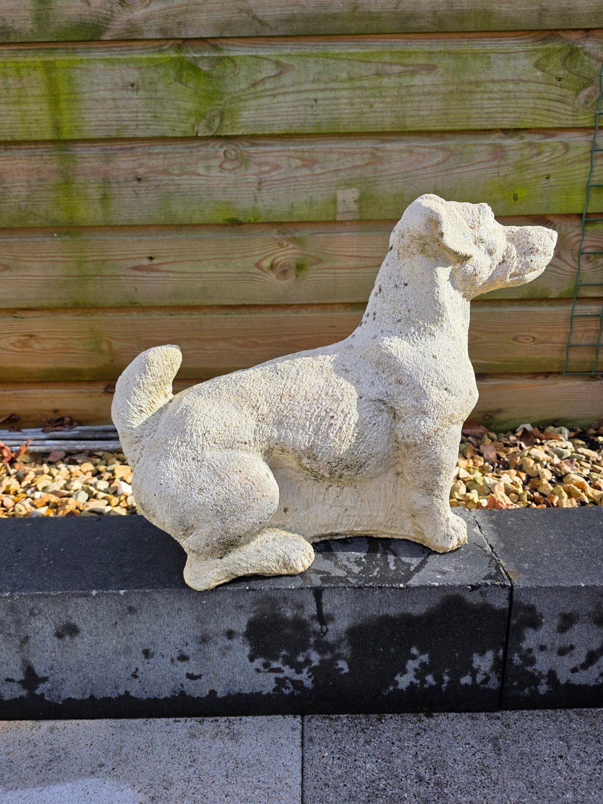 Betonnen Tuinbeeld Hond - Jack Russell, Tuin en Terras, Tuinbeelden, Ophalen of Verzenden, Gebruikt, Beton, Dierenbeeld