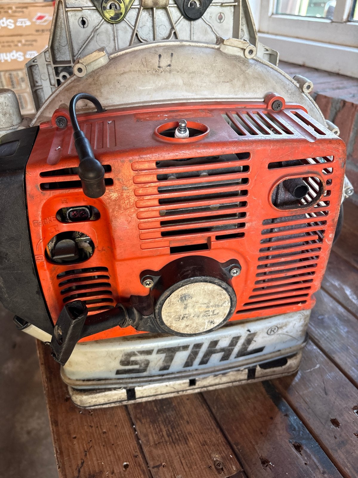 Stihl BR 420 Bladblazer -, Tuin en Terras, Bladblazers, Ophalen, Gebruikt, Benzine, Ruggedragen