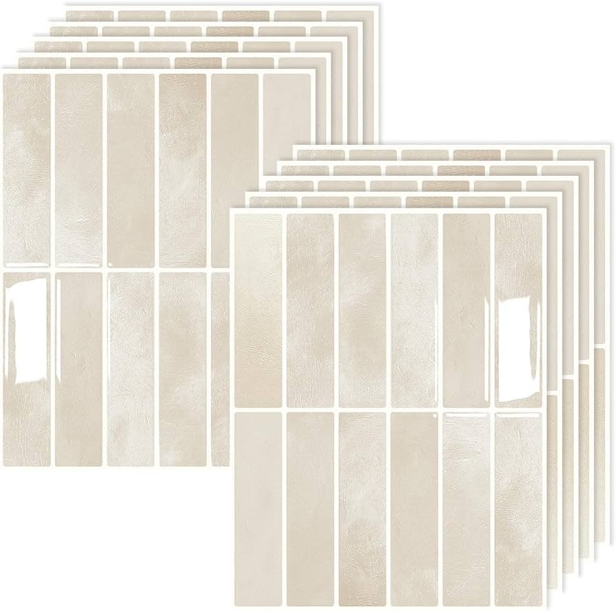 PlakTegels Beige met Witte Voegen, Overige materialen, Wandtegels, Nieuw, Minder dan 5 m²