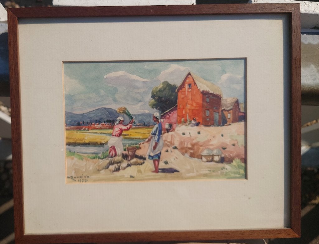 Jean RAMBININTSOA (1899-1986)?? Vrouwen in Madagaskar 1977, Antiek en Kunst, Kunst | Schilderijen | Klassiek, Gesigneerd, Expressionistisch