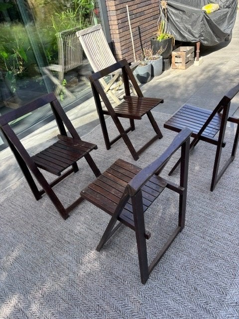 Set van 4 vintage Trieste klapstoelen – ontwerp Aldo Jacober, Ophalen