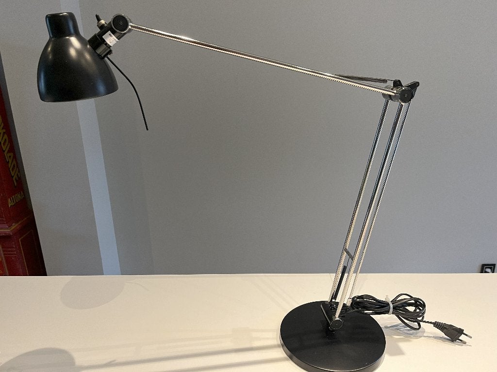 jaren 80 Kniklamp design bureaulamp, Bureaulamp, Gebruikt, Ophalen of Verzenden, Zwart