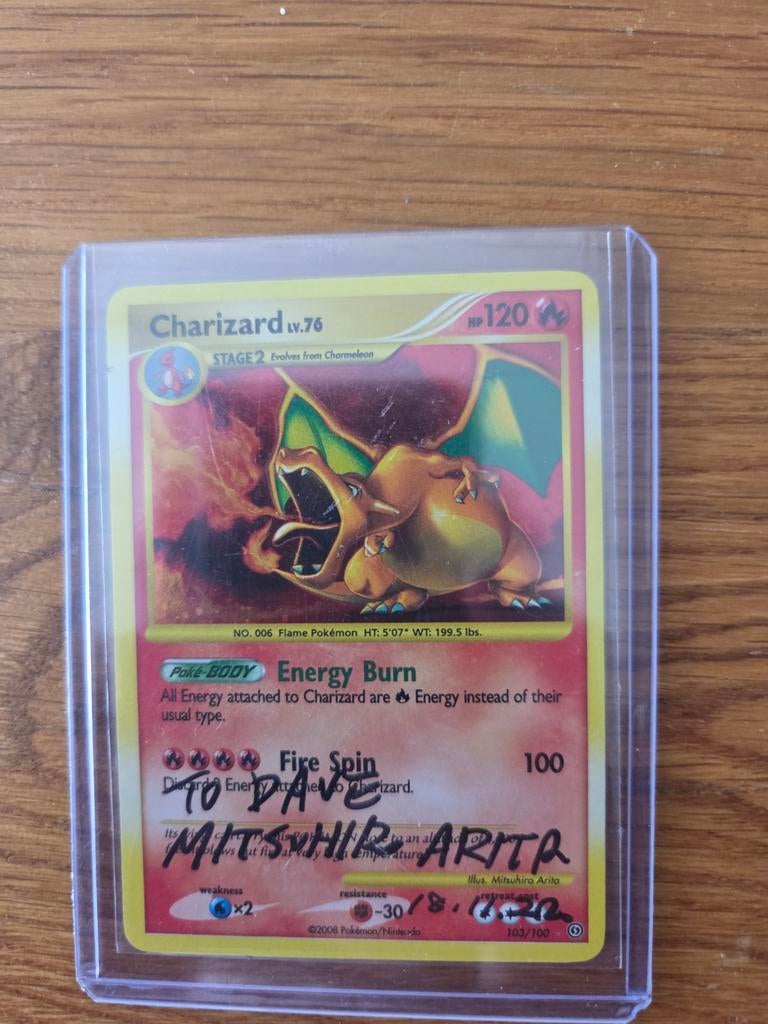 Charizard Stormfront met Arita auto, Ophalen of Verzenden, Zo goed als nieuw, Losse kaart, Foil
