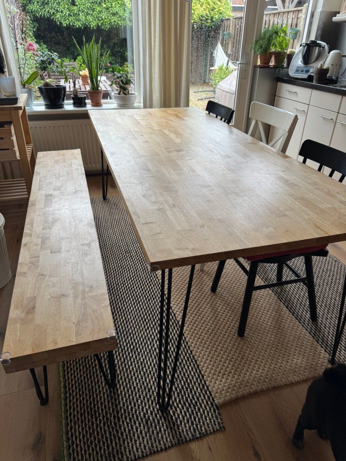 Eettafelset, Huis en Inrichting, Tafels | Eettafels, Ophalen, Eikenhout, 200 cm of meer, 50 tot 100 cm