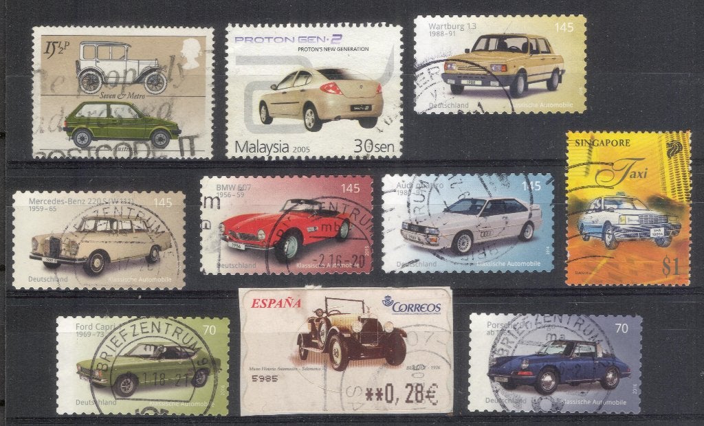 Auto's, Verzenden, Gestempeld, Auto's