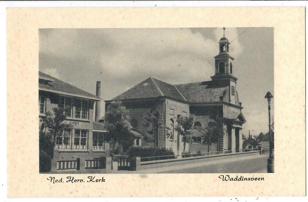 Waddinxveen - Ned. Herv. Kerk, Verzenden, 1920 tot 1940, Ongelopen, Zuid-Holland