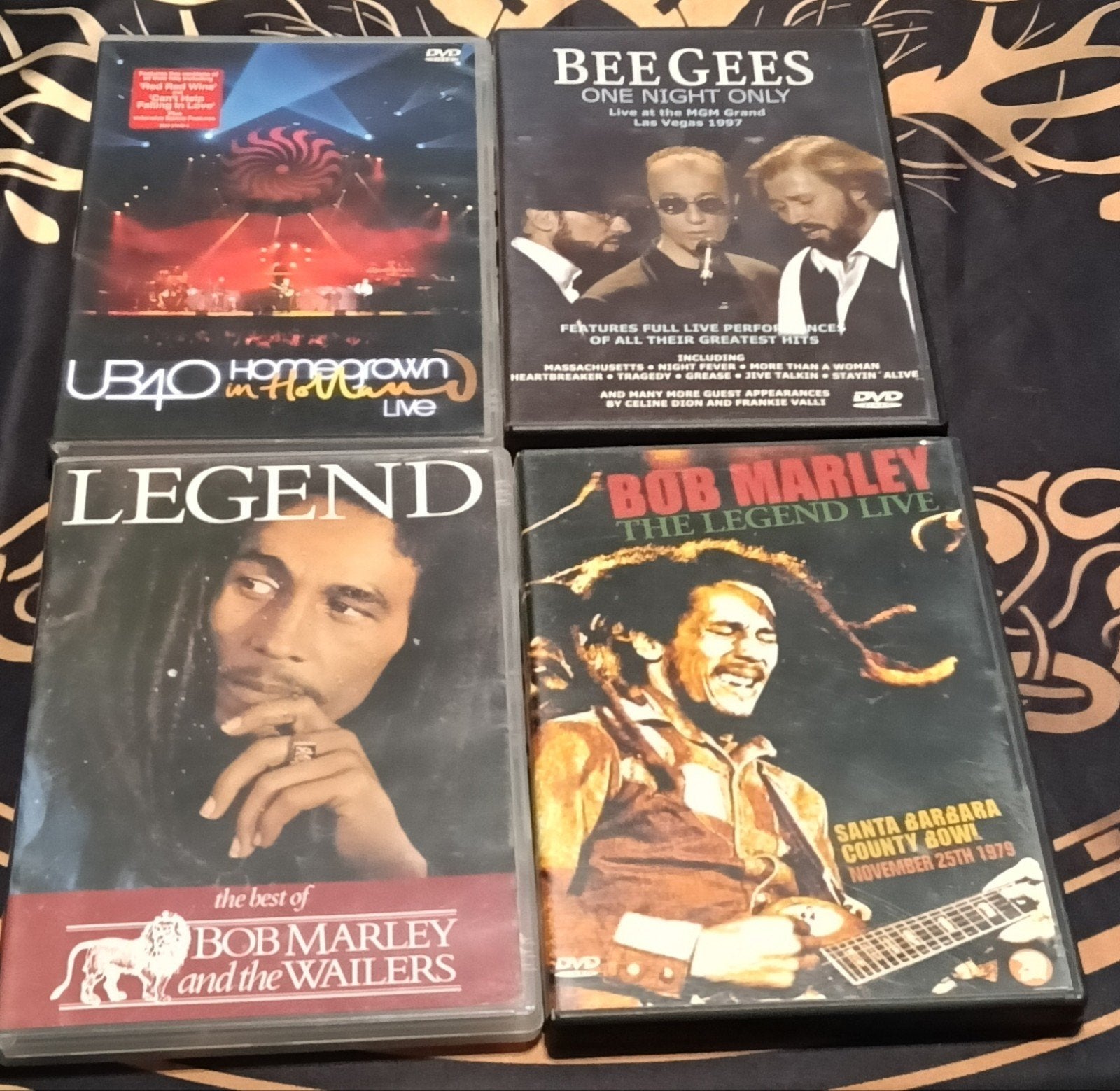 Muziek DVD's: UB40, Bee Gees, Bob Marley (4 stuks), Ophalen, Alle leeftijden, Concert, Inclusief doosje