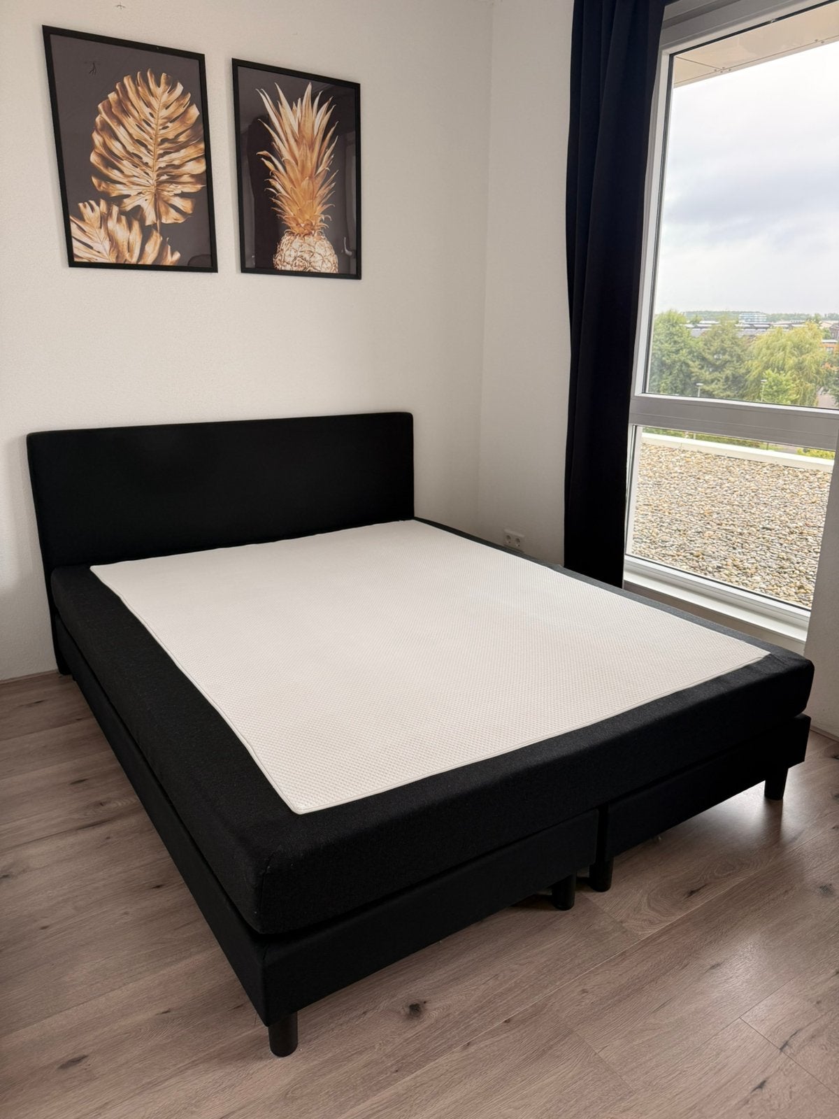 Boxspring 160x200 Vidaxl, Ophalen, Zwart, Tweepersoons, Zo goed als nieuw