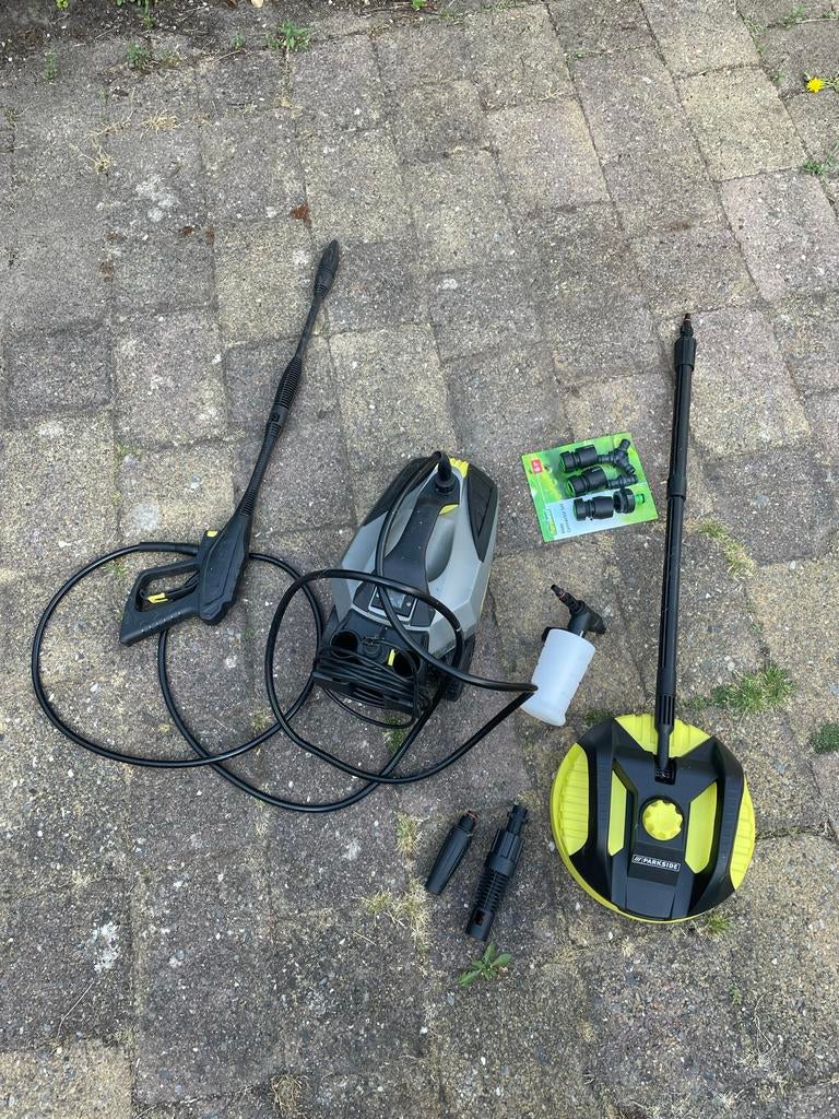 Parkside Hogedrukreiniger PHD 100 E2 met oppervlaktereiniger, Tuin en Terras, Hogedrukreinigers, Ophalen, Zo goed als nieuw, Elektrisch