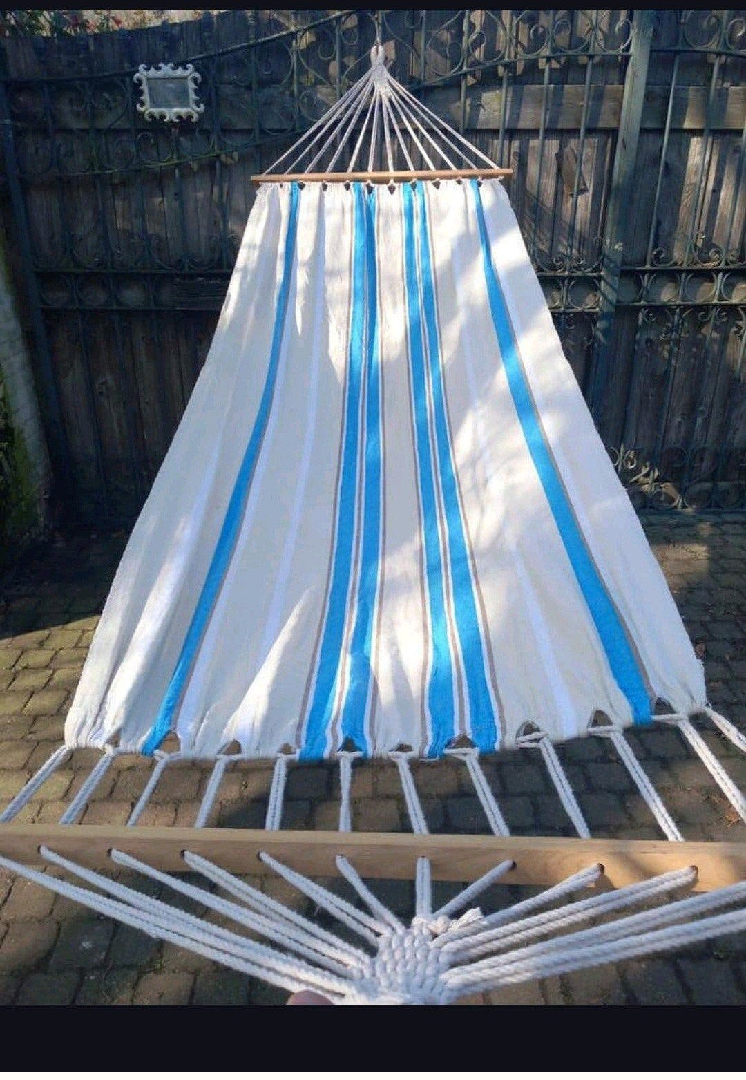 Comfortabele hangmat met spreidstokken, Ophalen of Verzenden, Zo goed als nieuw, Met standaard, Eenpersoons