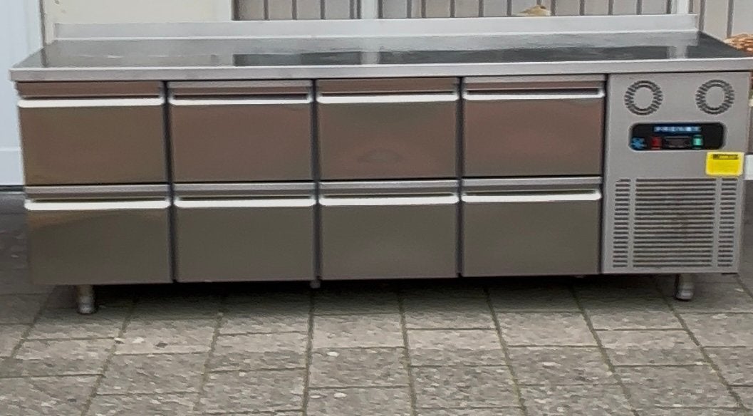 2 stuks horeca koelwerkbank 8 laden koelkast koeling koeler, Ophalen of Verzenden, Zo goed als nieuw, 200 cm of meer, Minder dan 100 cm
