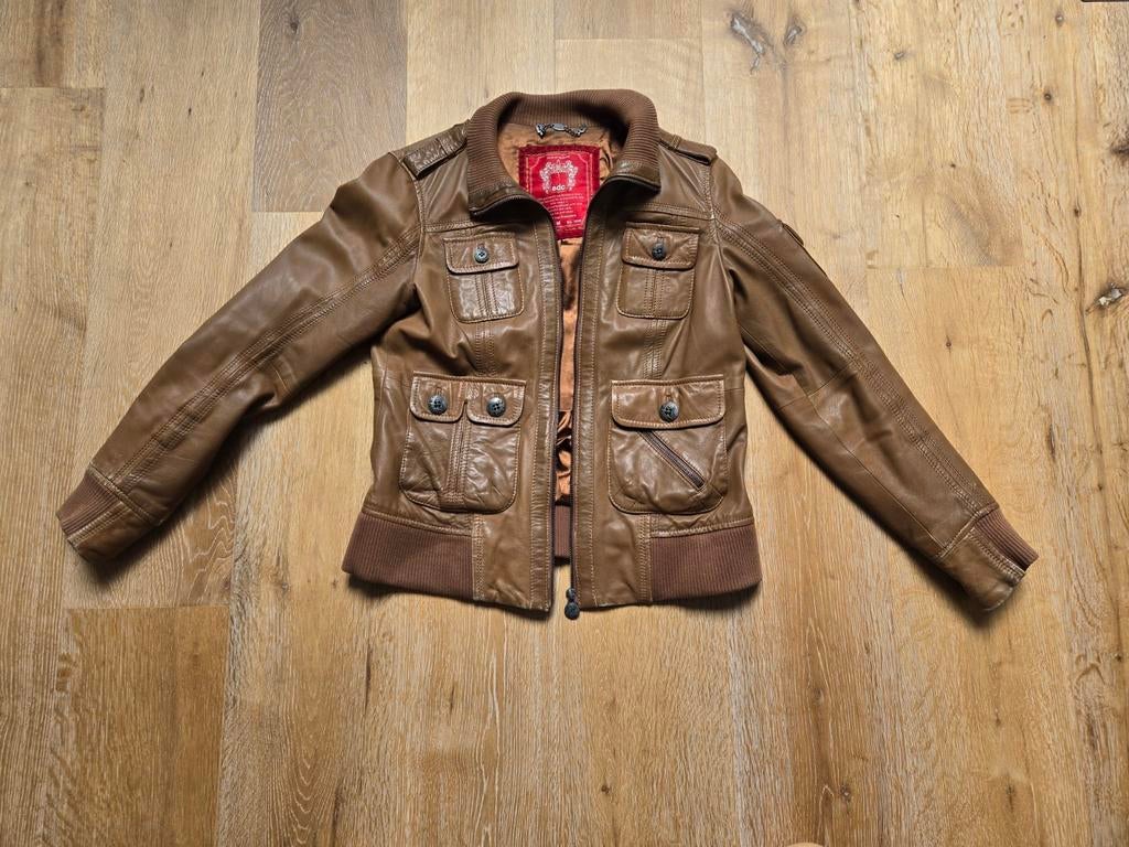 Bruin Leren jack maat M, Maat 38/40 (M), Bruin, Ophalen of Verzenden, Onbekend