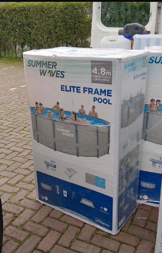 Summer Waves Zwembad Elite Frame 488 X 122 cm  + filterpomp, Tuin en Terras, Zwembaden, Rond, 300 cm of meer, Zo goed als nieuw
