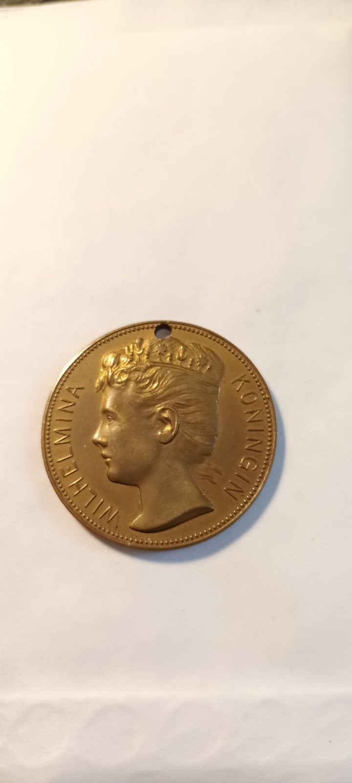 Koningin Wilhelmina Munt met gaatje, Ophalen of Verzenden, Koningin Wilhelmina, Overige waardes, Losse munt