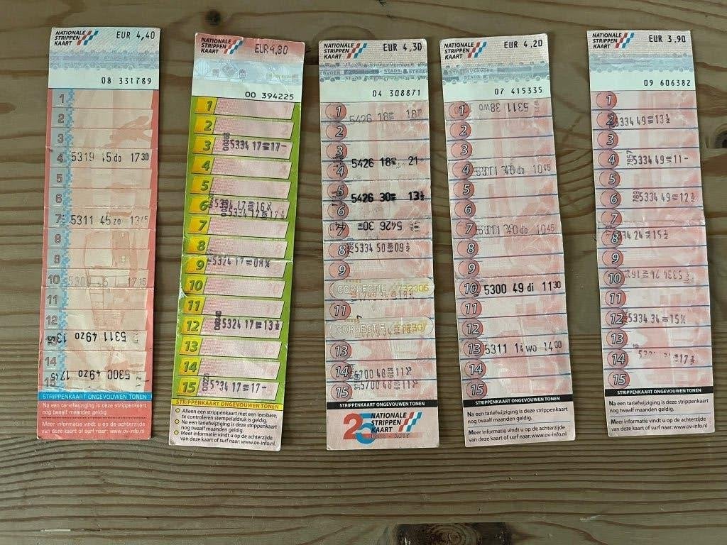 Nationale strippenkaart Roze (EUR) 5x, Ophalen, Gebruikt, Bus of Metro, Overige typen