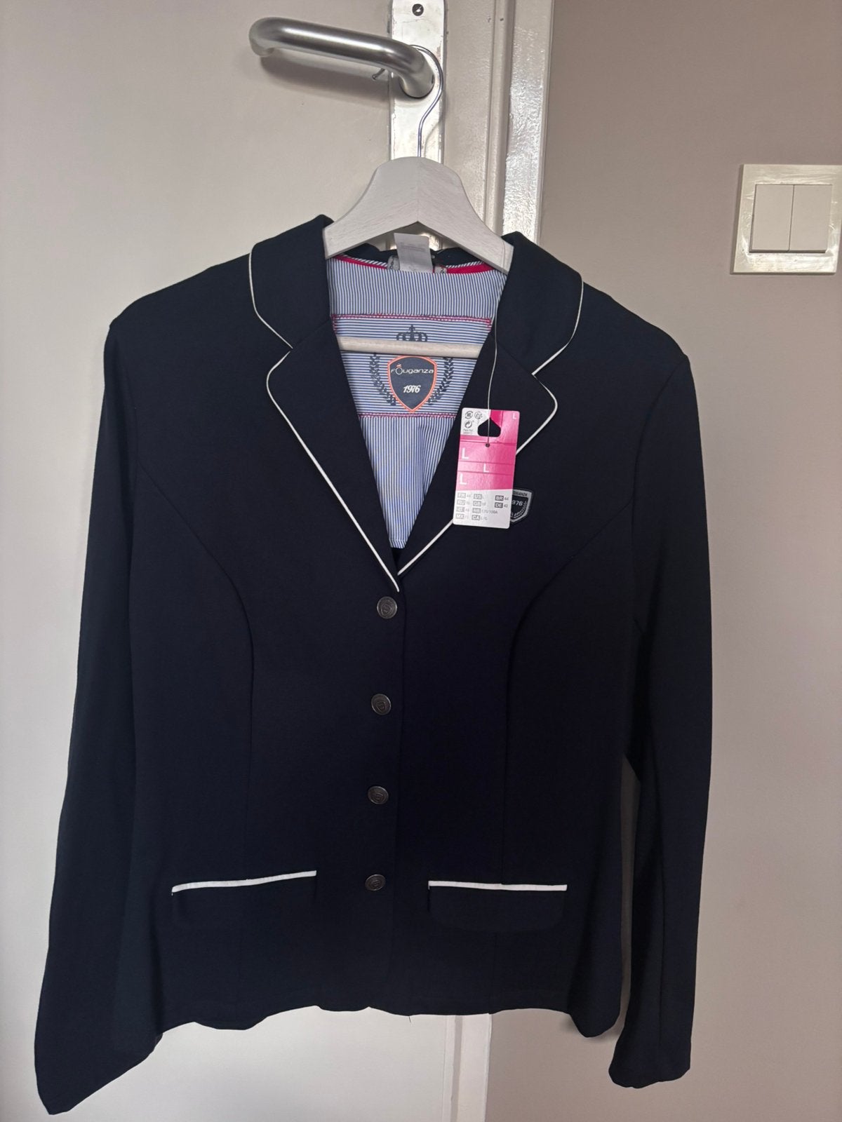 Fouganza dames wedstrijdjasje nieuw donkerblauw maat L, Dressuur, Nieuw, Ophalen of Verzenden, Dames