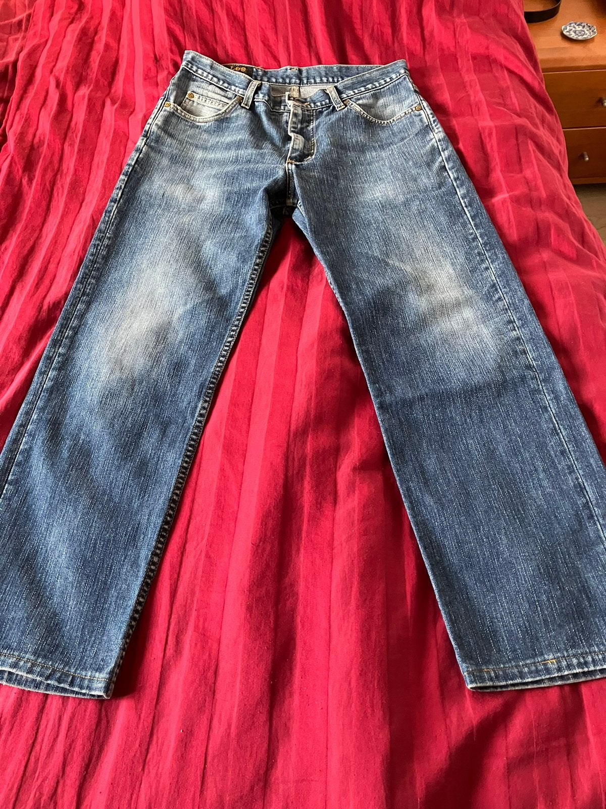 Spijkerbroek Lee maat S, Blauw, Ophalen of Verzenden, Zo goed als nieuw, Maat 36 (S)