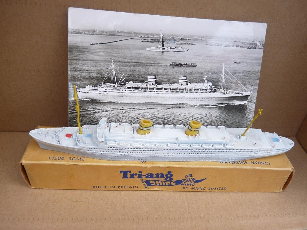 TRI-ANG Minic Ships "' s.s. Nieuw Amsterdam " M706 - In OVP, Verzenden, Zo goed als nieuw, Motorboot, Schaalmodel