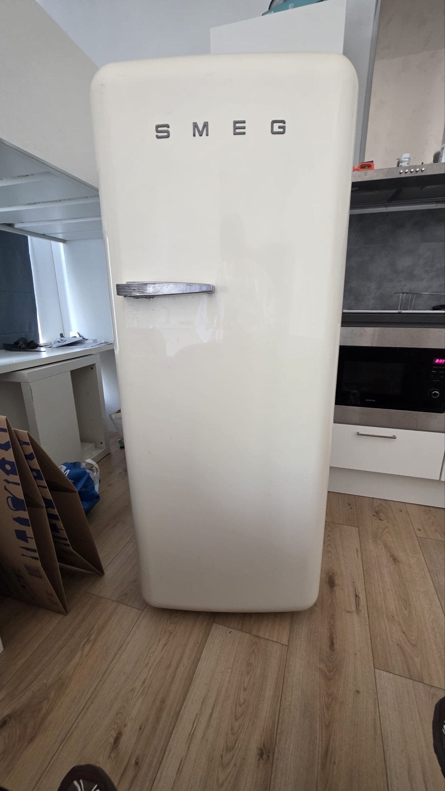Smeg Retro Koelkast - Crème,, Witgoed en Apparatuur, Koelkasten en IJskasten, Ophalen, Gebruikt, 200 liter of meer, Energieklasse A of zuiniger