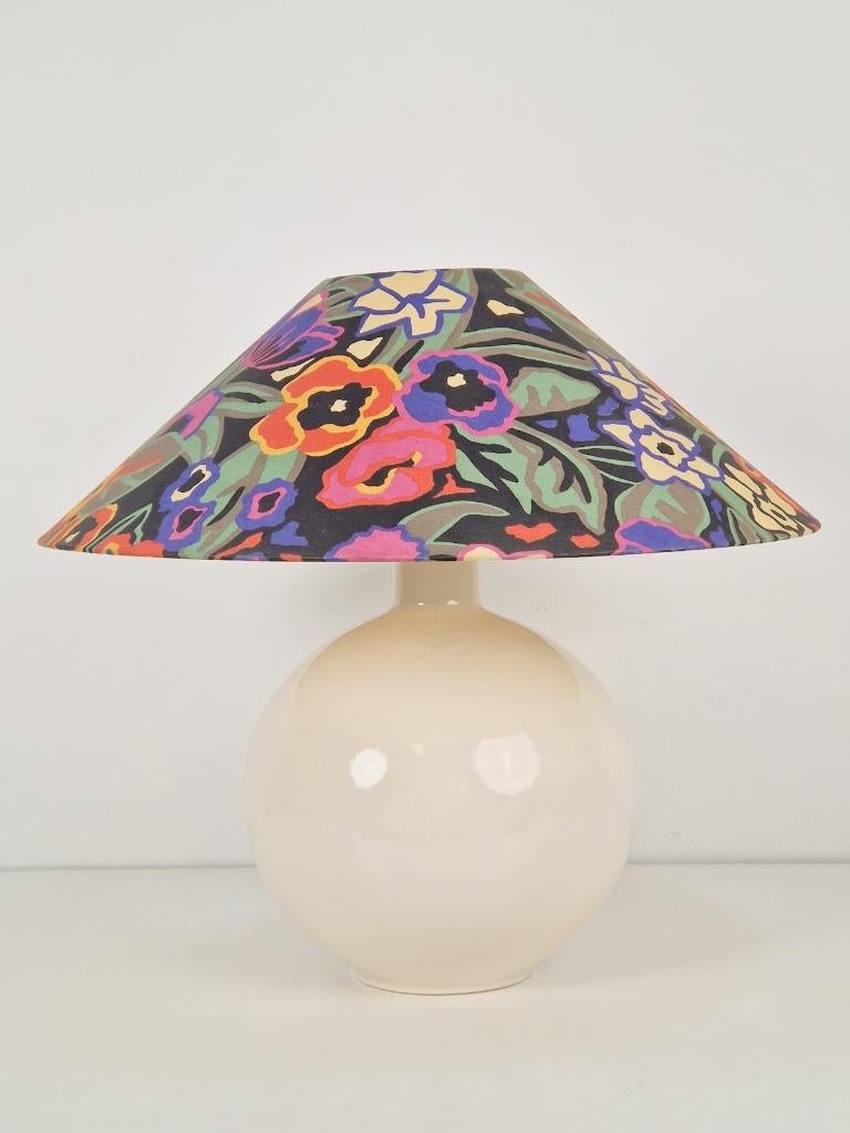 Vintage wit keramiek bollamp tafellamp bol ‘70 sphere lamp, N, N, Overige materialen, Vintage