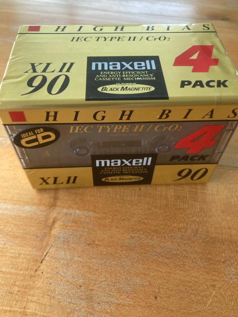 Maxell XLII 90 High Bias Cassettebandjes (4-pack), 2 t/m 25 bandjes, Overige genres, Ophalen of Verzenden, Nieuw in verpakking