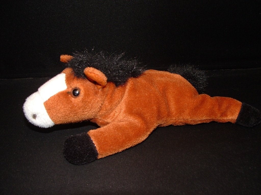 ANNA CLUB PLUSH PAARD LIGGEND VELOURS ROODBRUIN MET, Ophalen of Verzenden, Nieuw, Overige typen
