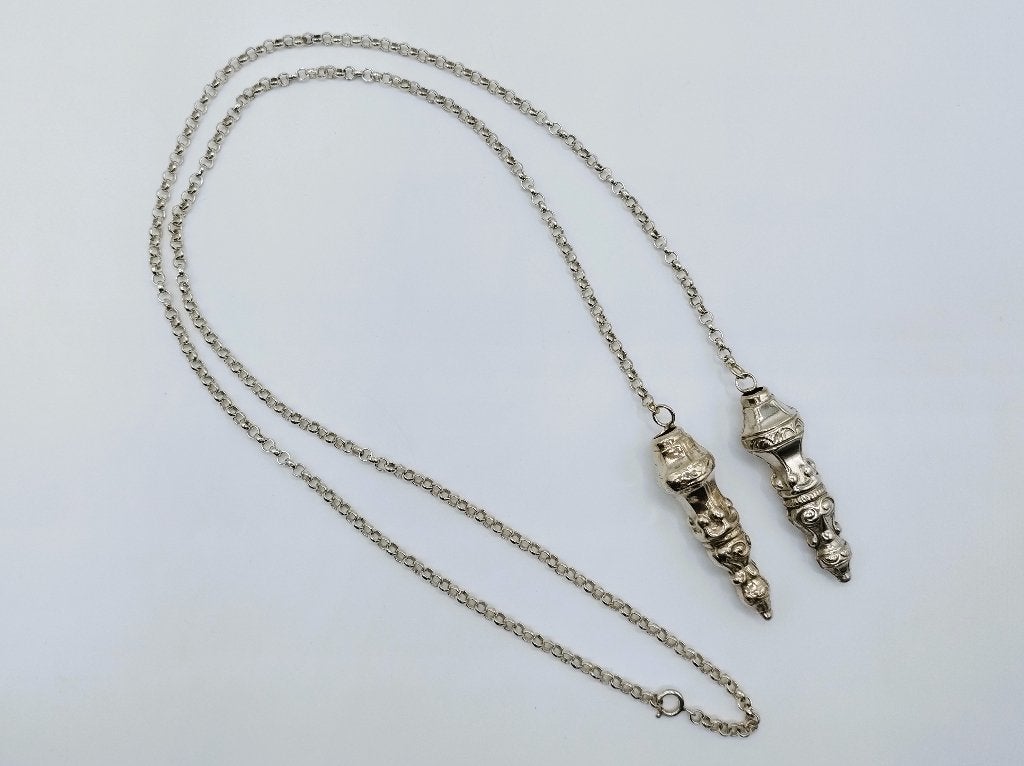 Breipenhouders aan Zilveren jasseronketting , 95 cm, Verzenden, Zilver