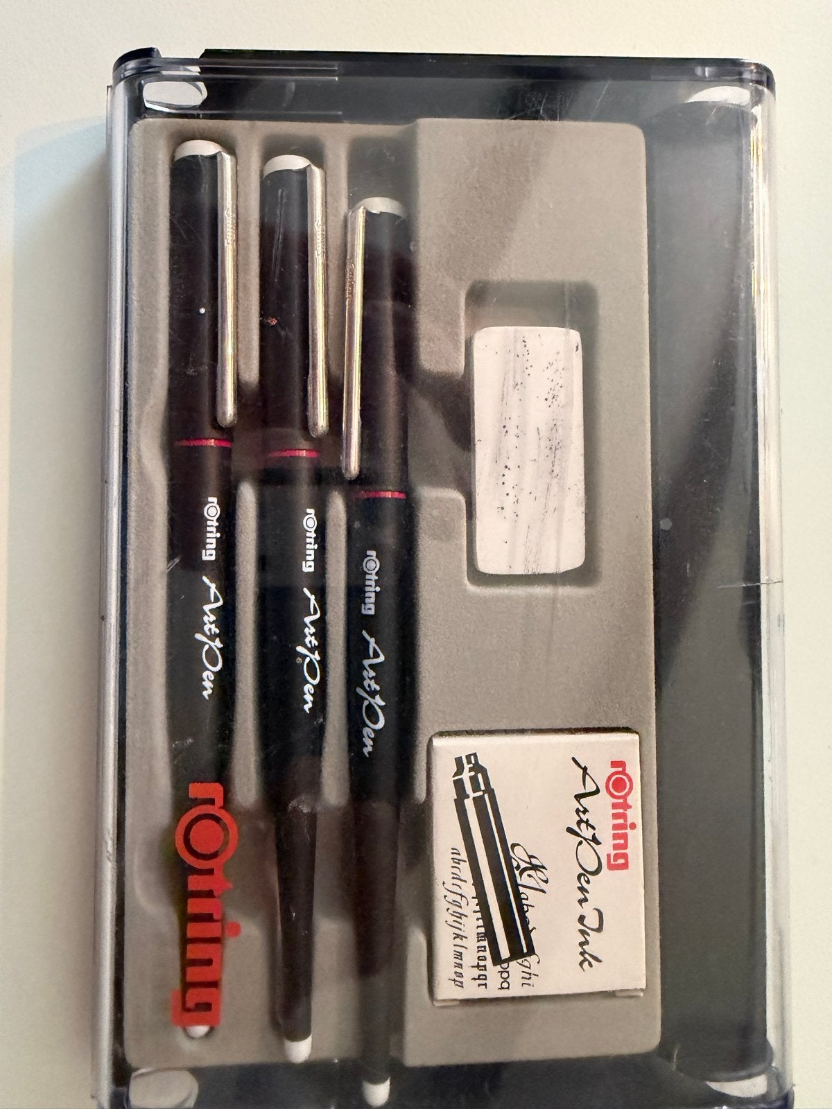 Rotring kalligraphiepennen met vullingen in originele doos, Ophalen of Verzenden, Zo goed als nieuw