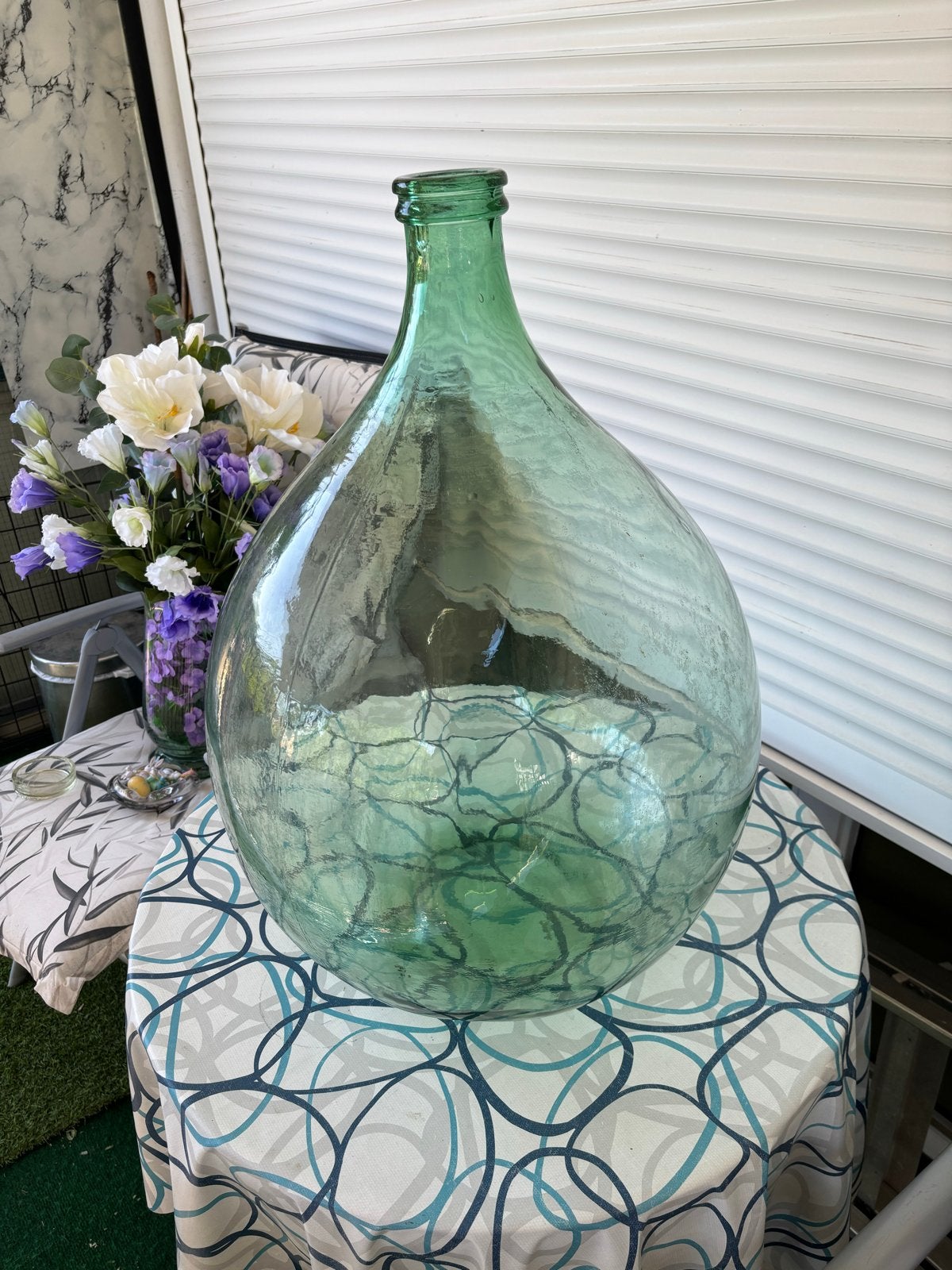 Grote groene glazen gist  fles -68/50 cm diameter, Ophalen