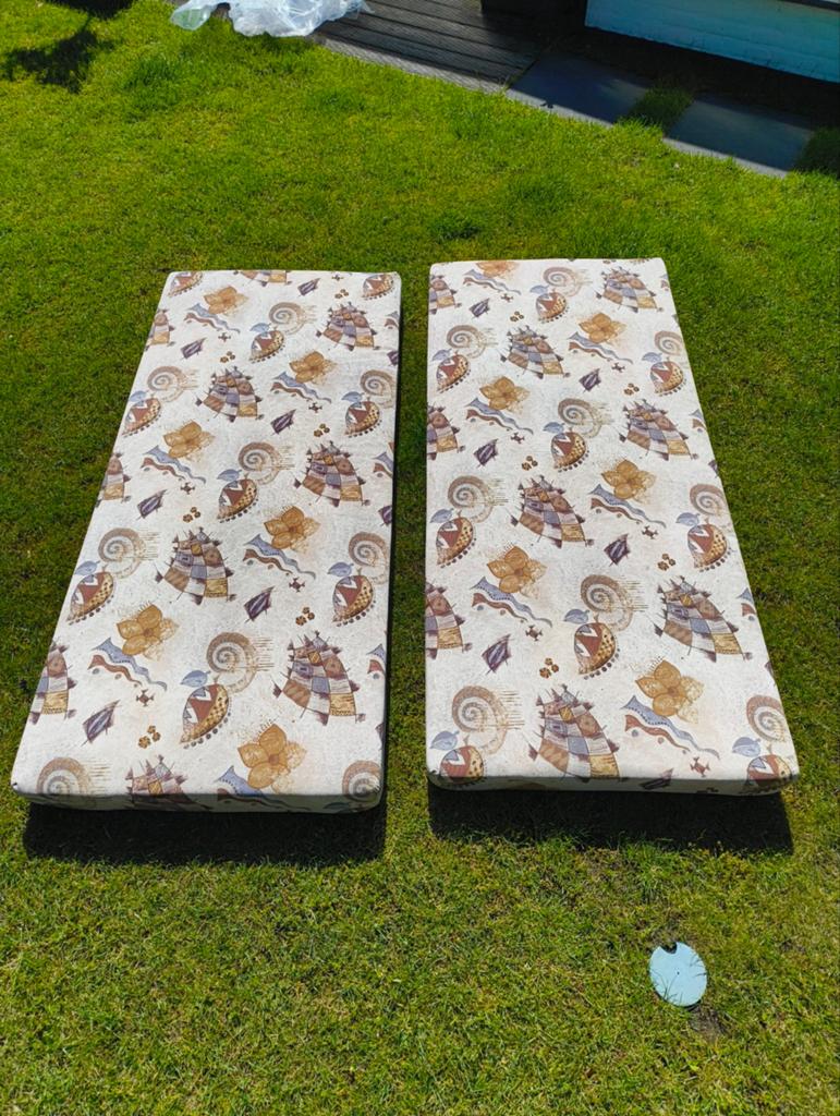 Caravan matrassen 2 stuks bruin 190x85cm, Ophalen, Gebruikt