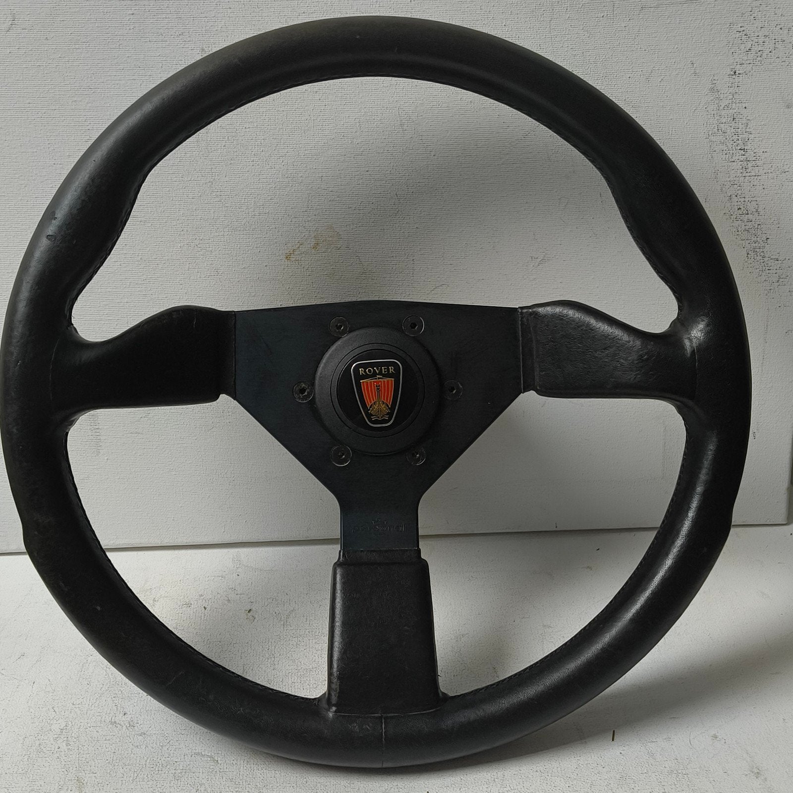 Vintage Nardi Personal Grinta 350mm stuurwiel van zwart leer, Ophalen of Verzenden, Gebruikt, Rover