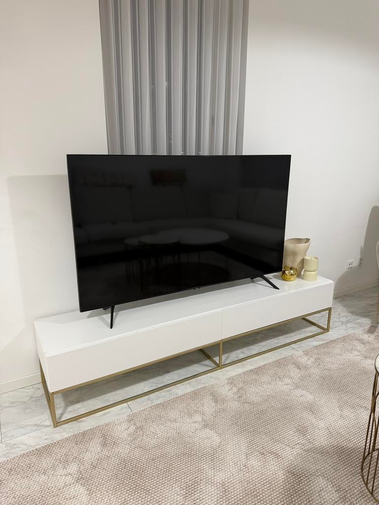 Tv meubel messing goud en wit, 150 tot 200 cm, Ophalen of Verzenden, Zo goed als nieuw, Minder dan 100 cm