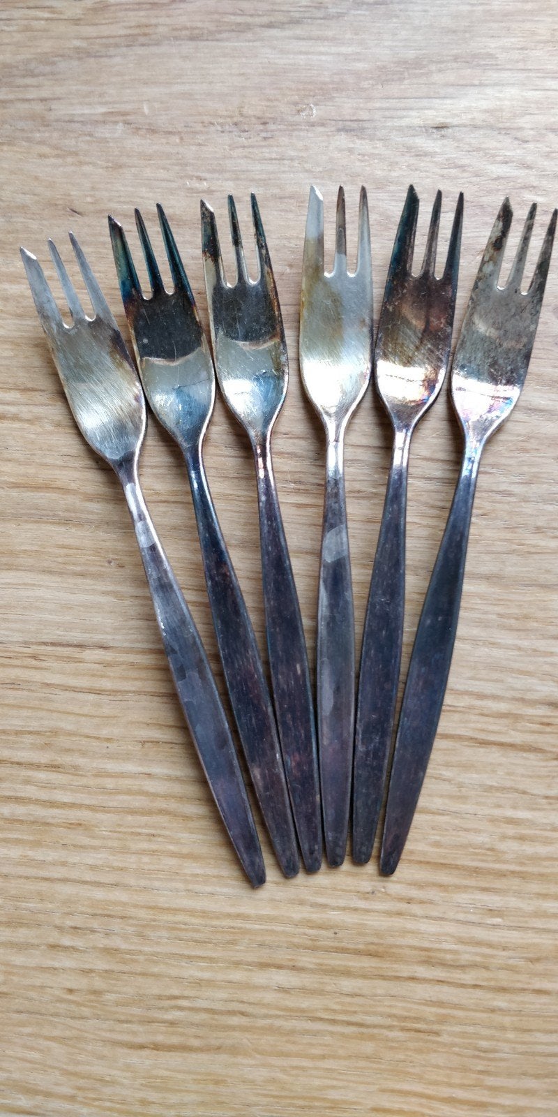 6 zilveren gebaksvorkjes, Antiek en Kunst, Ophalen of Verzenden