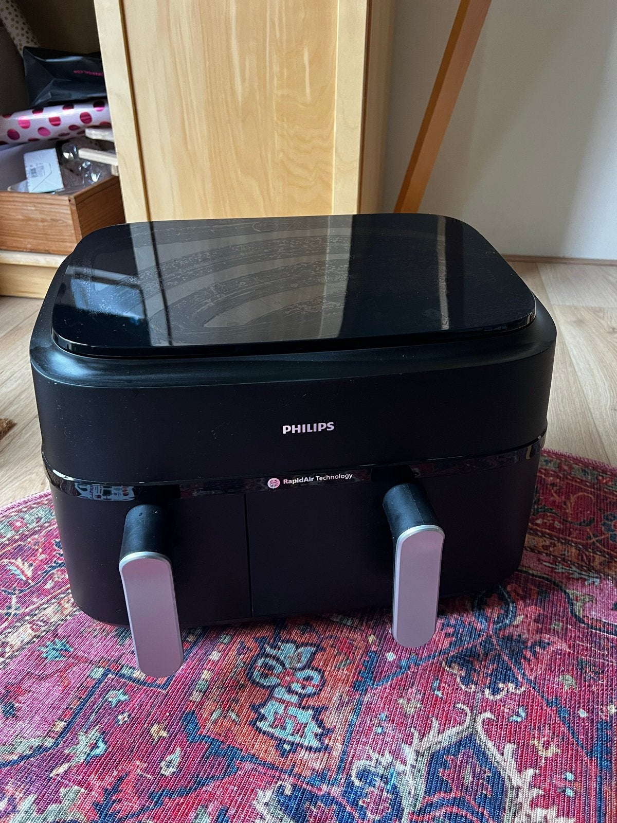 Philips Airfryer XXL met dubbele manden en kookboek, Ophalen of Verzenden, Zo goed als nieuw, Airfryer XXL, 1500 gram of meer