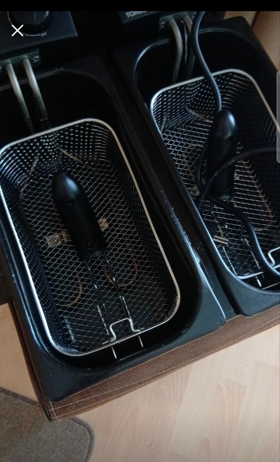 Tomado TDF6001B - Dubbele frituurpan - 2 x 3 liter - Koude z, Witgoed en Apparatuur, Frituurpannen, 4 liter of meer, Ophalen, Gebruikt