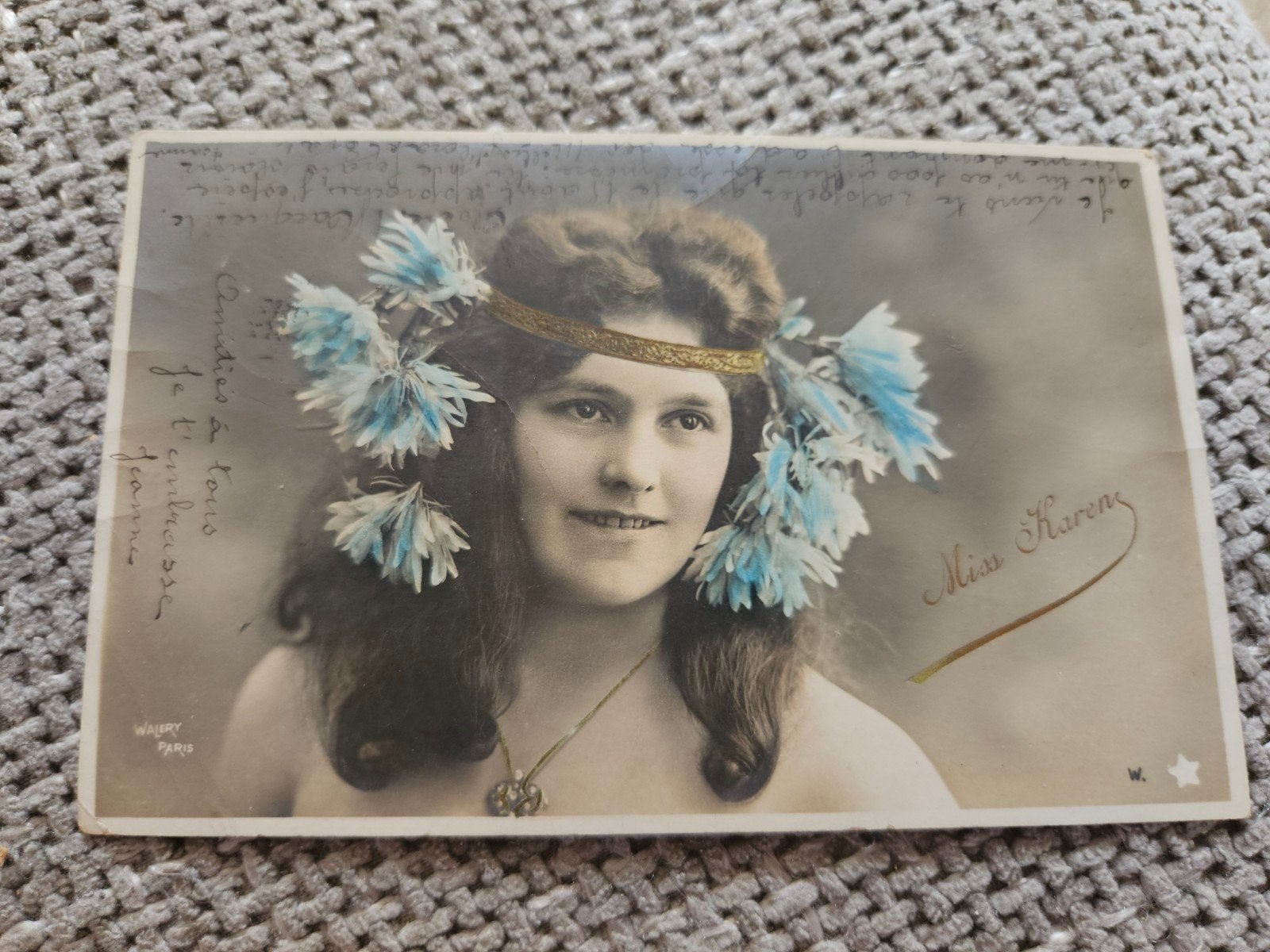 Miss Karen' - 1903 lang haar, Verzamelen, Ophalen of Verzenden, Voor 1920, Gelopen