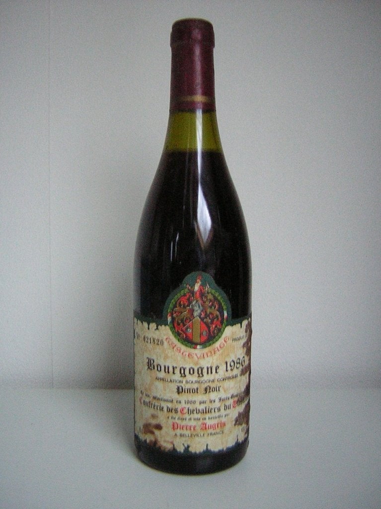wijn 1986 Bourgogne Pinot Noir Tastevinage - 40 Jaar Oud !!, Verzamelen, Wijnen, Frankrijk, Nieuw, Ophalen of Verzenden, Rode wijn