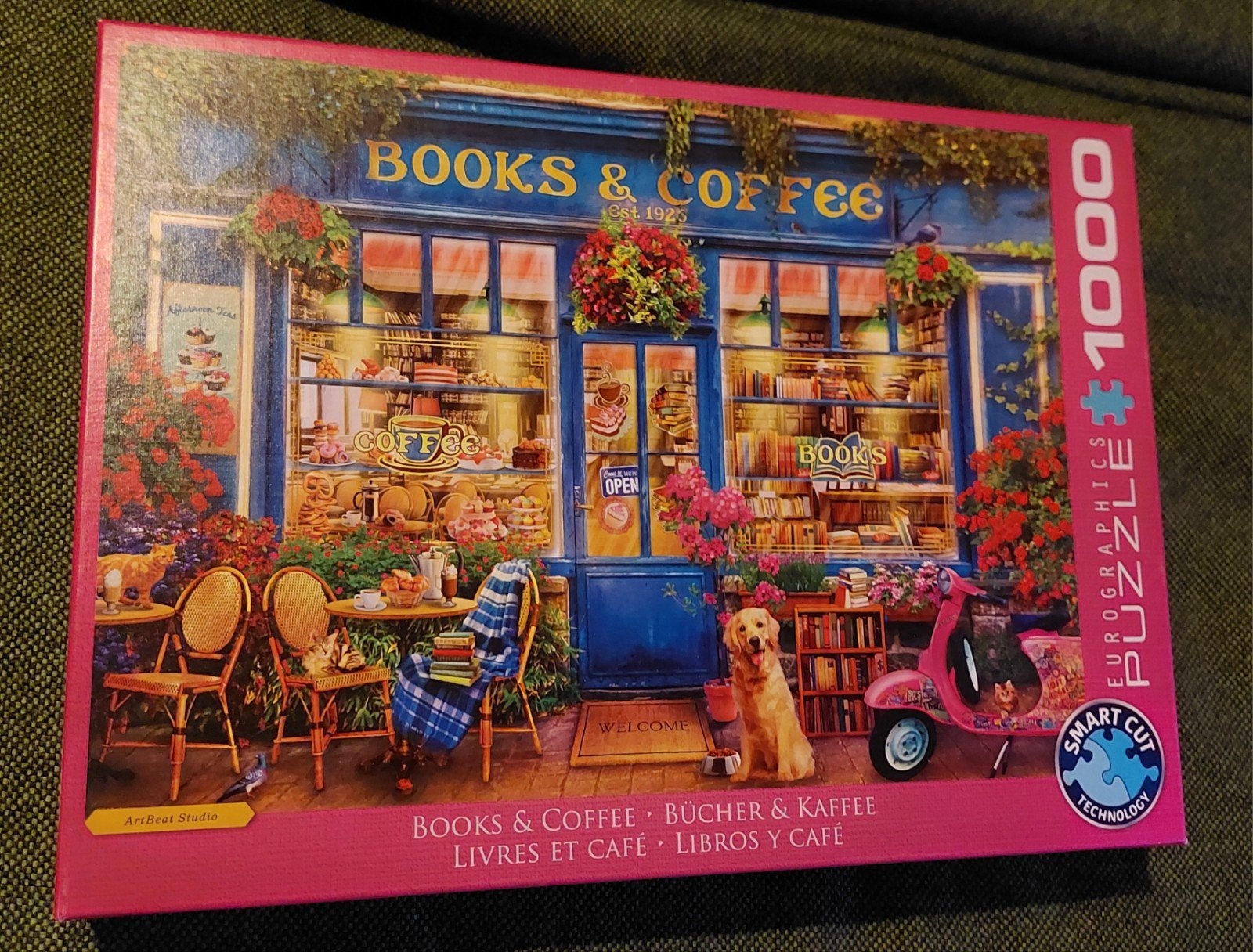 Eurographics puzzel Books & Coffee 1000 stukjes, Ophalen of Verzenden, 500 t/m 1500 stukjes, Zo goed als nieuw, Legpuzzel