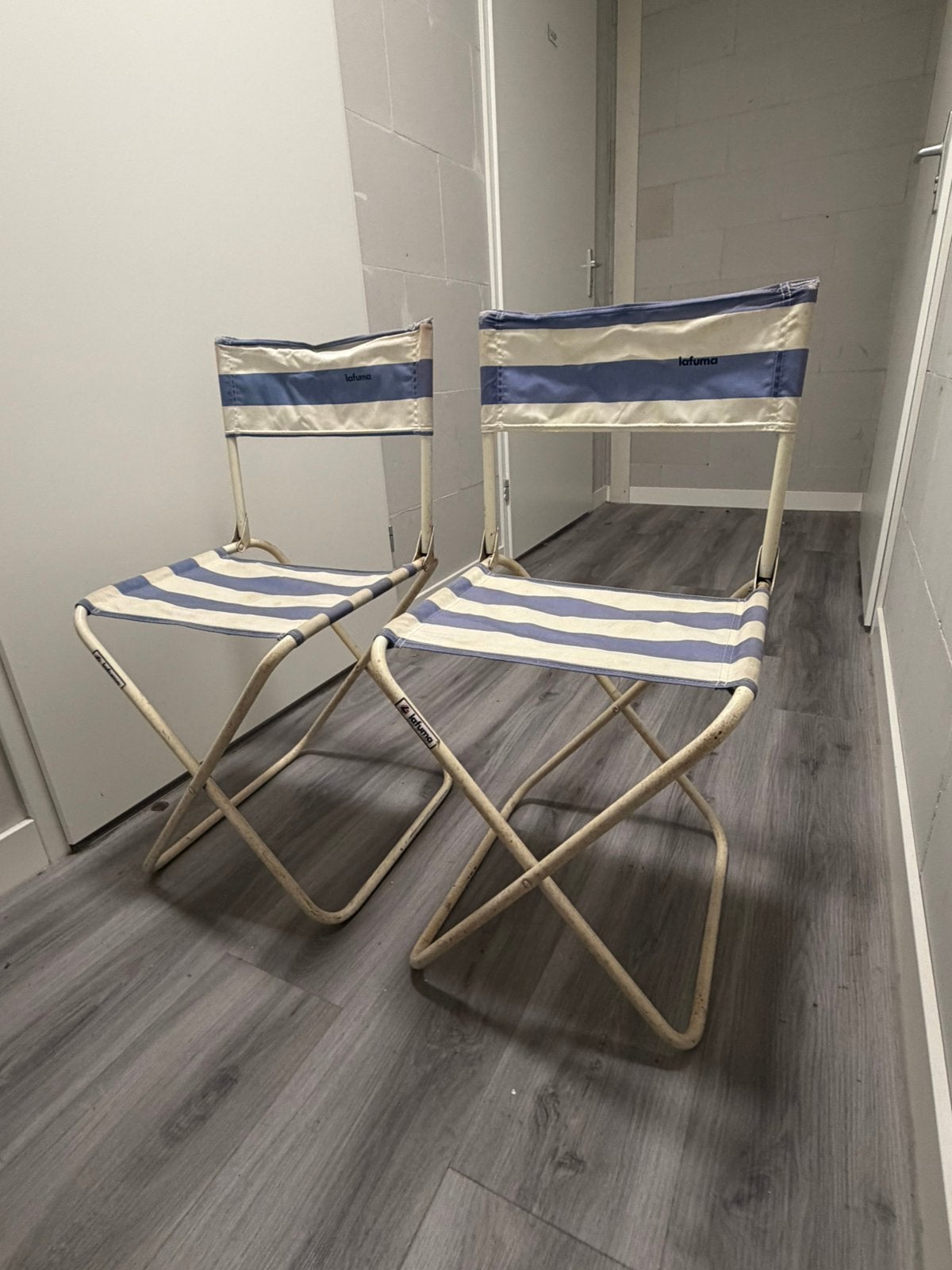 Lafuma vintage vouwstoeltjes (2 stuks), Ophalen of Verzenden, Gebruikt, Campingstoel