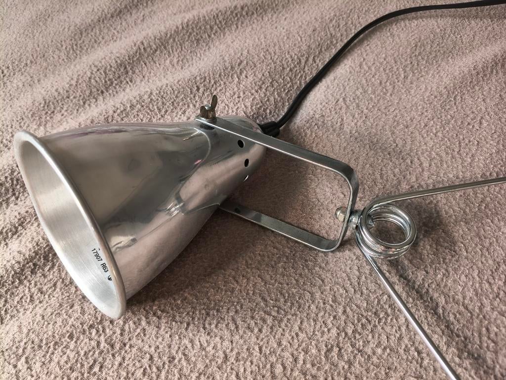 IKEA lamp met klem - zilverkleurig, verstelbaar, Ophalen of Verzenden, Gebruikt, Modern, functioneel
