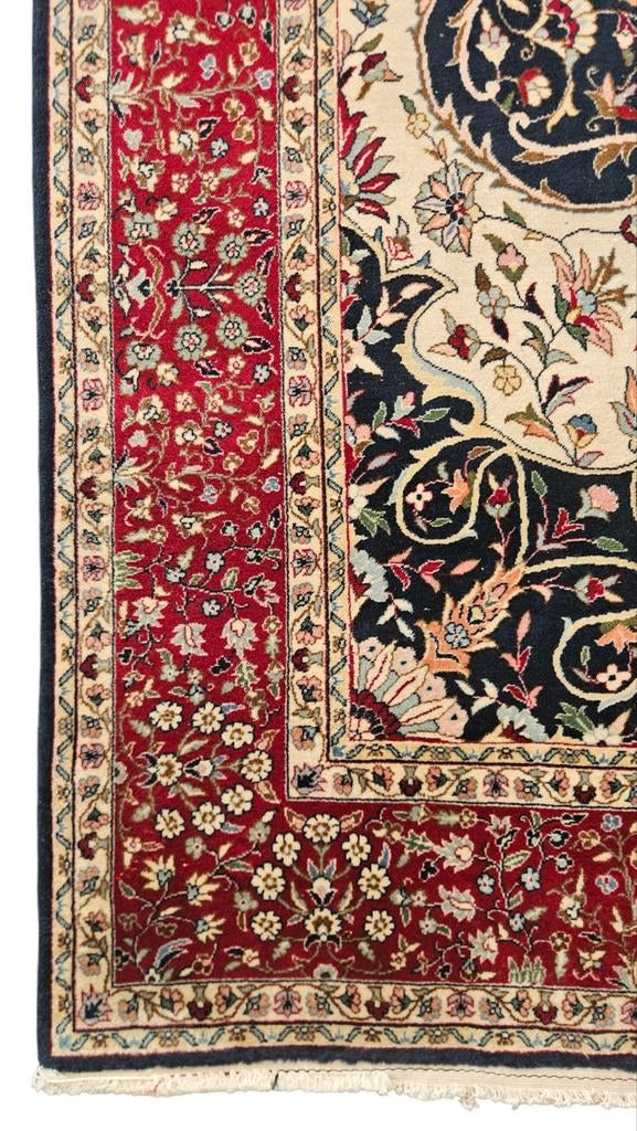 Handmade oriental wool Ladik carpet medallion blue 300x400cm, Onbekend, 200 cm of meer, Ophalen of Verzenden, Zo goed als nieuw