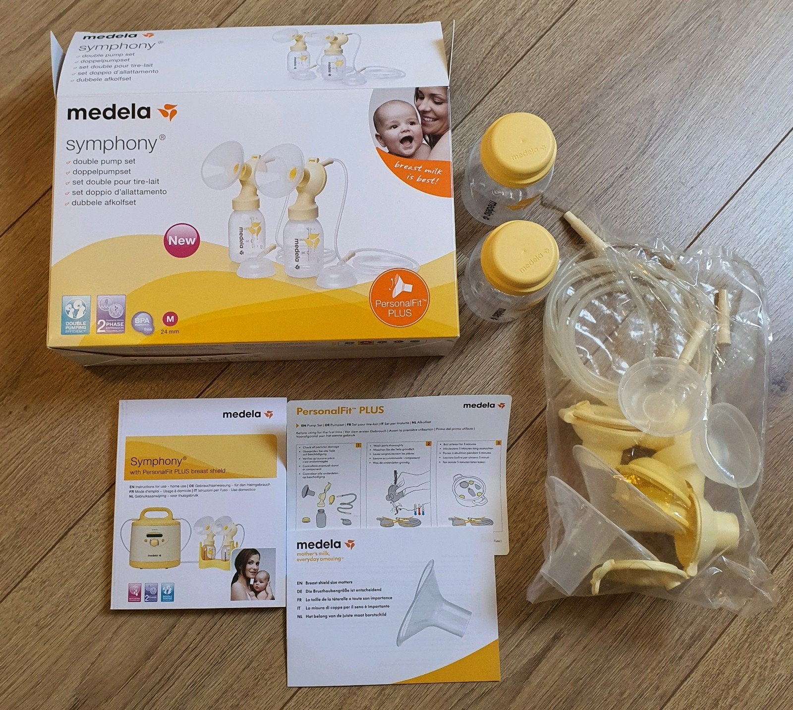 Medela Symphony dubbele afkolfset, Ophalen, Gebruikt