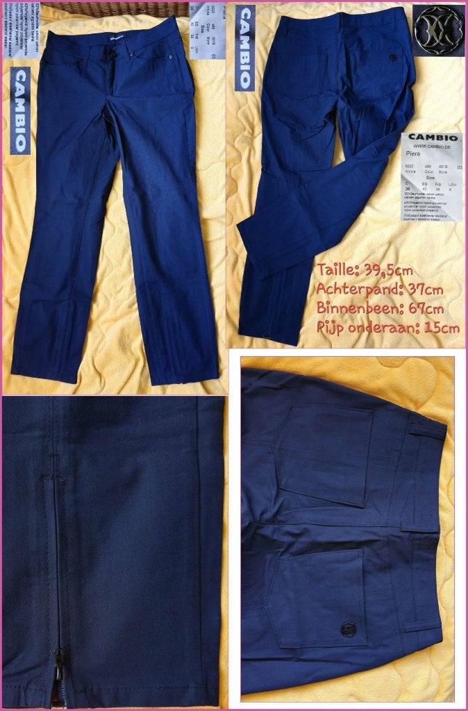 CAMBIO Piera donkerblauwe elegante broek maat 36 nieuw, Cambio, Blauw, Nieuw, Ophalen of Verzenden