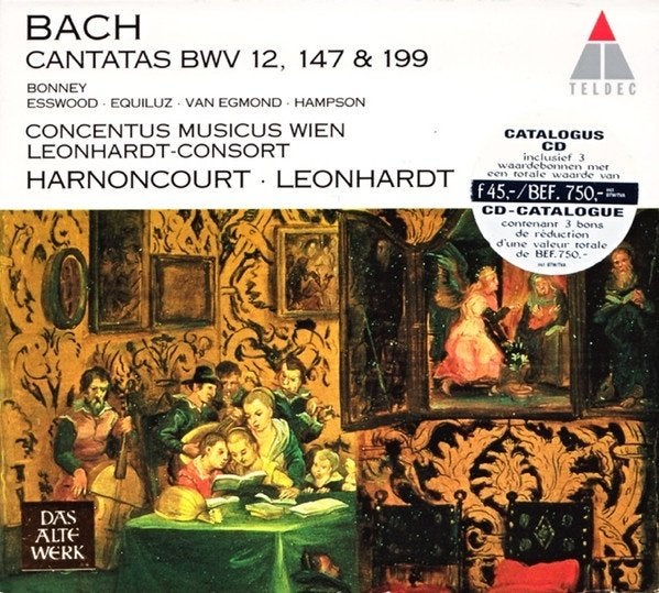Bach Leonhardt Cantatas BWV 12, 147 & 199 CD, Cd's en Dvd's, Ophalen of Verzenden, Barok, Gebruikt, Overige typen