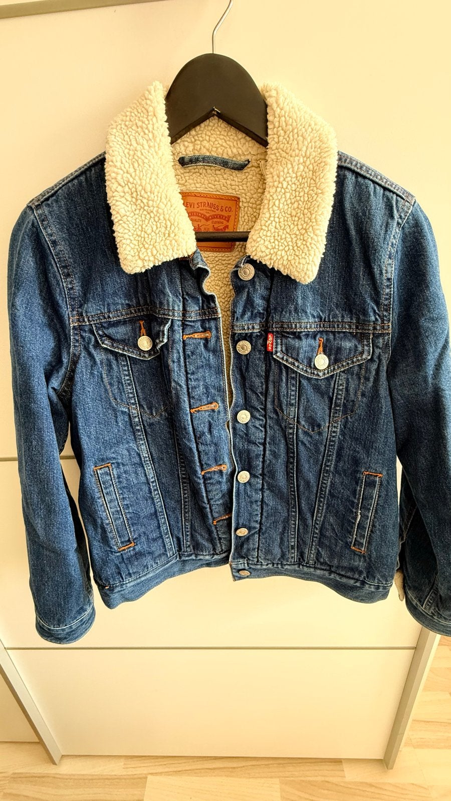 Levi's Sherpa Trucker Jacket - Maat S, Ophalen of Verzenden, Gedragen, Maat 46 (S) of kleiner, Blauw